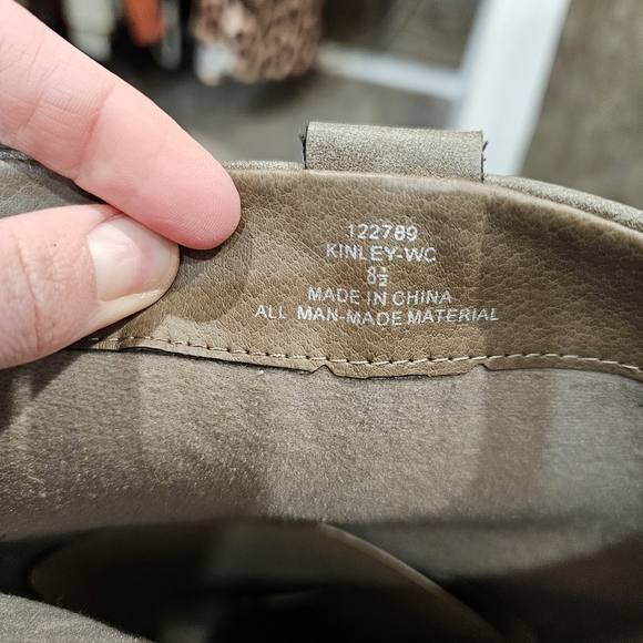 Tall boots grey/ brown with buckle zip - Picture 5 of 10